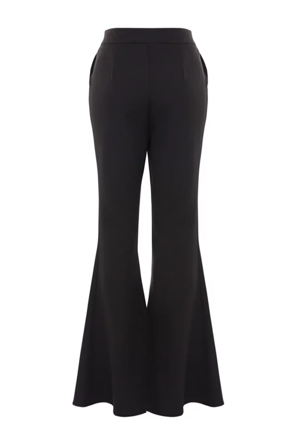 Black Flare Woven Trousers