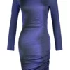 Purple Printed Bodycon Mini Knitted Dresses