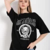 Black Oversize Los Angeles printed T-shirt