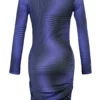 Purple Printed Bodycon Mini Knitted Dresses