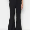 Black Flare Woven Trousers