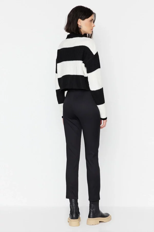 Black Straight Cut Woven Trousers