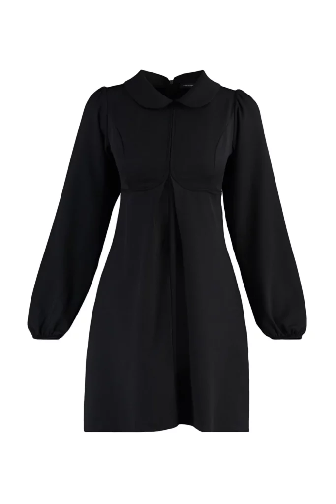 Black Collar Detailed Dress