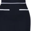 Black Contrast Stripe Detailed Fitted High Waist Mini Smart Knitted Skirt