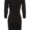 Black Collar Detailed Bodycone Knitted Dress