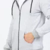 Men Fashion Zippered Sweatshirt Kangaroo Pocket Hooded Sweatshirt
