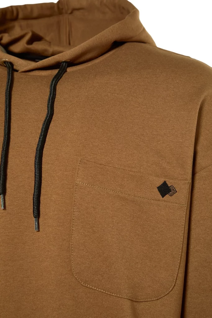 Brown Men's Oversize/Wide Cut Hooded Sweatshirt
