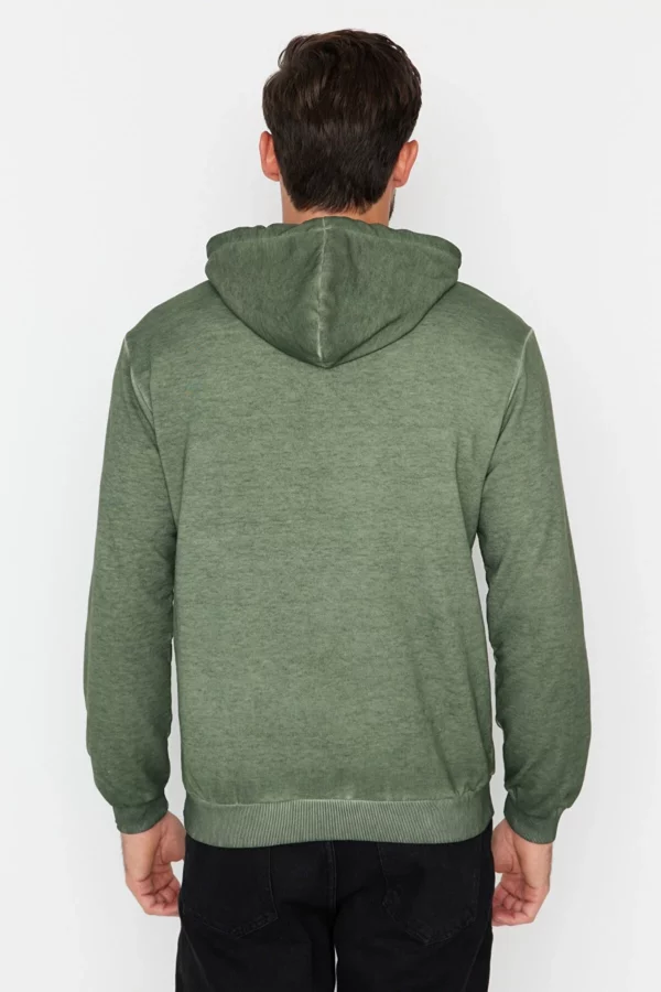 Men Fashion Green Men's Regular/Normal Cut Aged/Faded Effect Sweatshirt