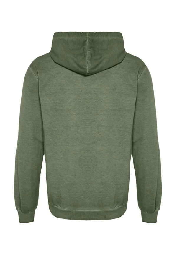 Green Men's Regular/Normal Cut Aged/Faded Effect Sweatshirt