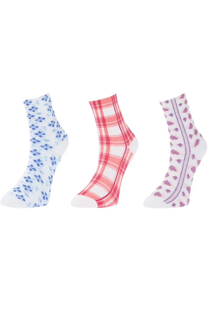 Multi Colored Mix Pattern 3 Pack Knitted Socks