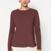 Ethio Shop Brown 100% Cotton Basic Crew Neck Knitted T-Shirt