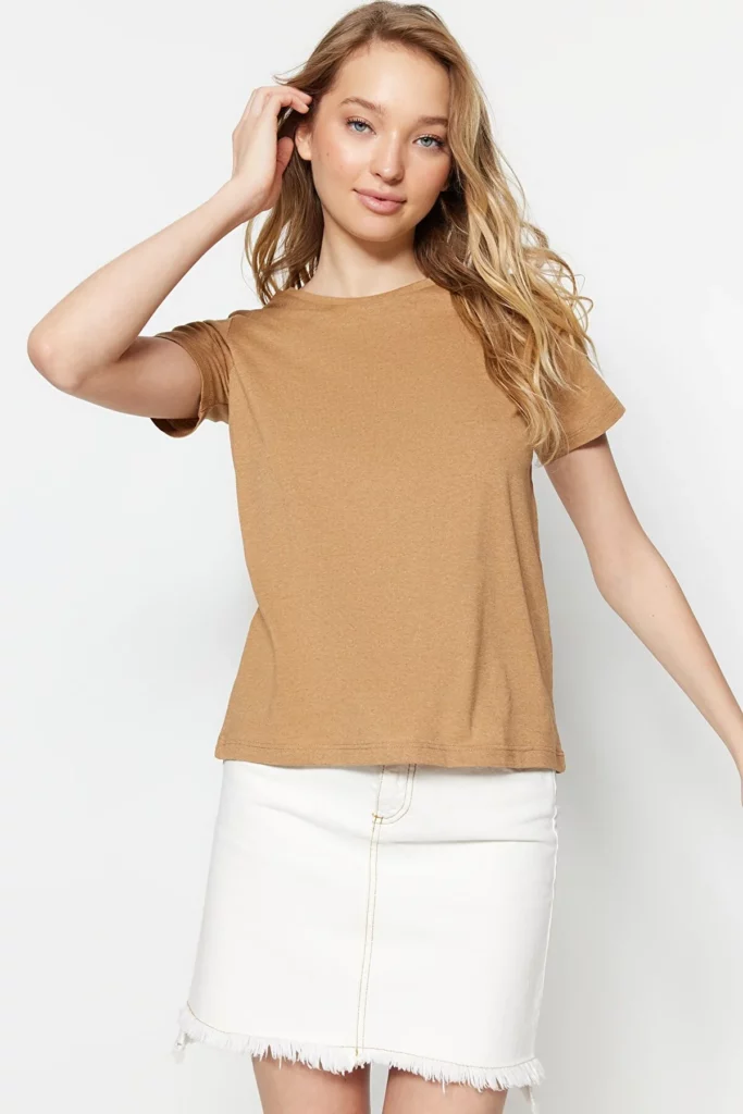 Ethio Shop Brown 2-Pack Basic V-Neck and Crew Neck Knitted T-Shirt