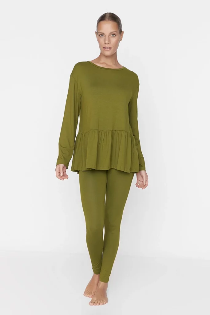 Ethio.Shop Dark Green Knitted Pajama Set