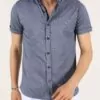 Blue Short Sleeve Men's Shirt